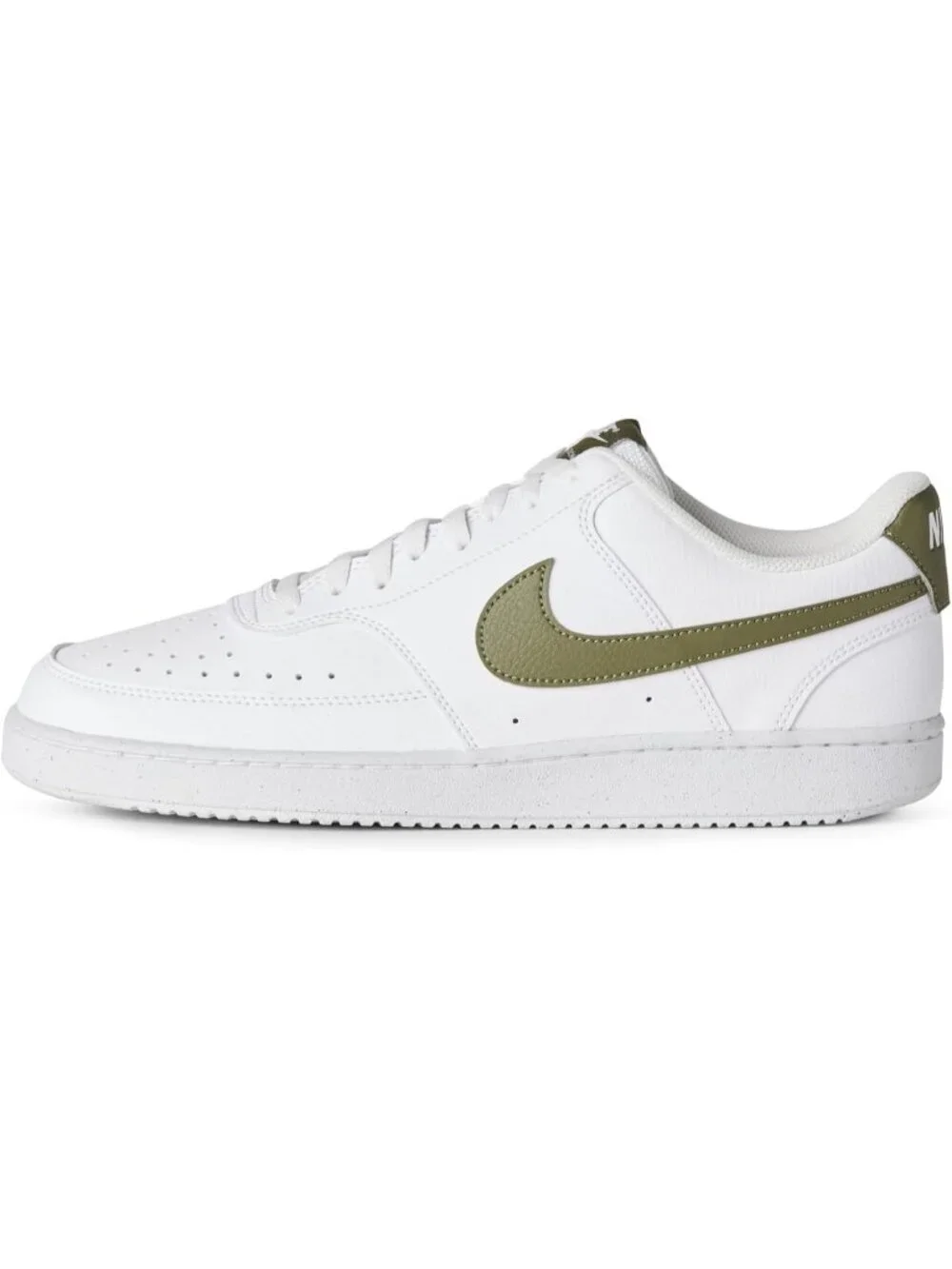 Nike Men's White Olive Court Vision Low Next Nature Classic Stylish Sneakers